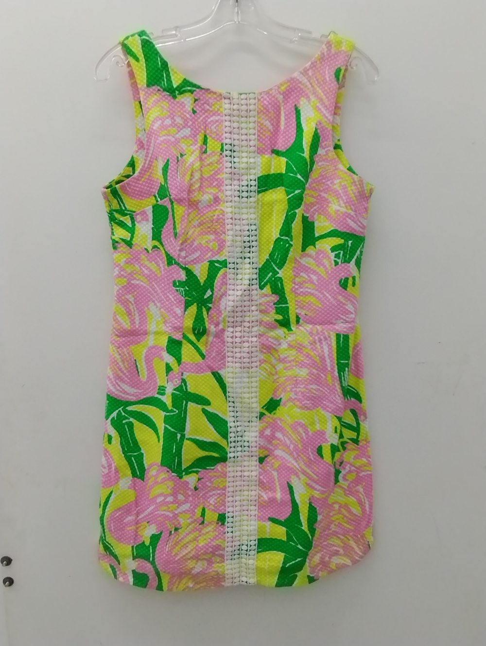 Lilly Pulitzer for Target Pink, Green & Yellow Floral Textured Shift Dress sz 10